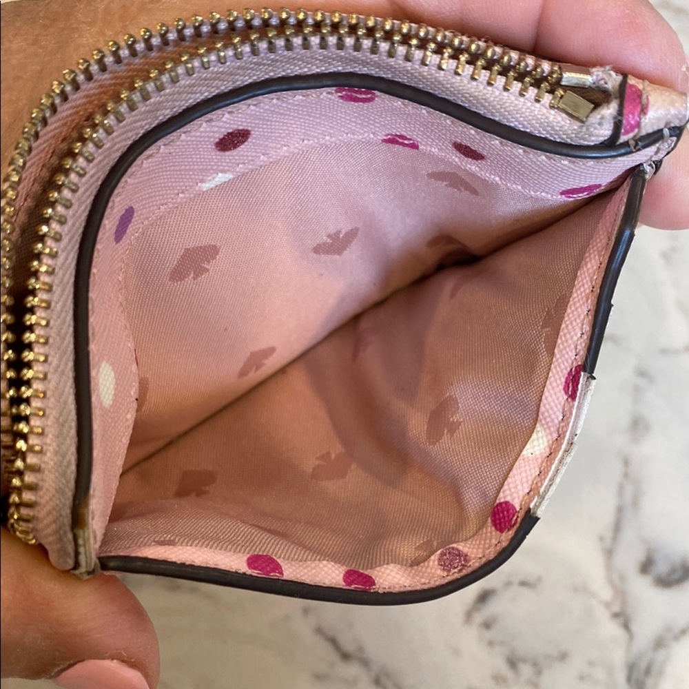 Kate Spade Pink Polka Dot Wallet card and coin wallet. - Picture 5 of 8